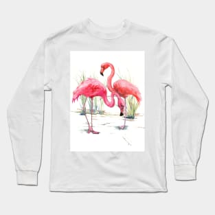 Pink Flmaingos Long Sleeve T-Shirt